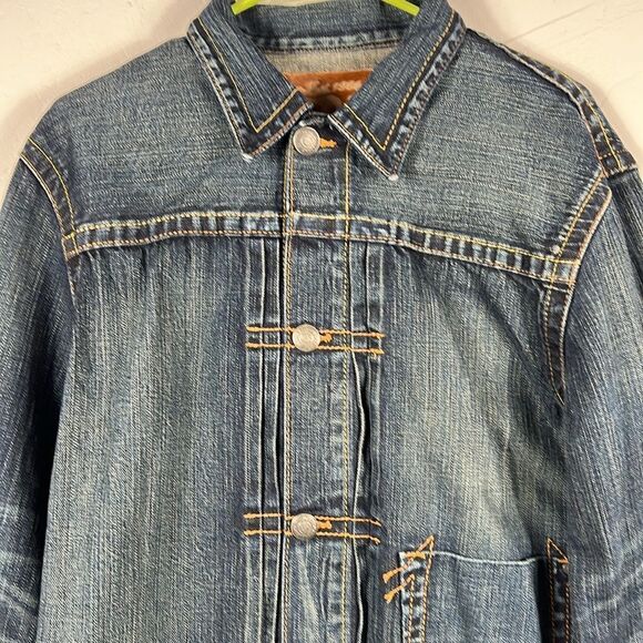 🔥🔥 True Religion Jacket Los Angeles CA TRBJ  Blue Jean Demin Women Sz XL - RAR - Picture 2 of 9